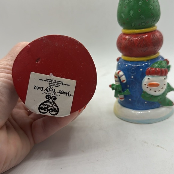 Happy Holidays Candle Stick Holder set of 2 - Picture 4 of 5